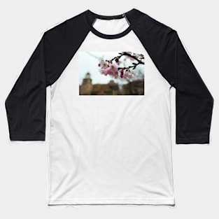 Flowers with blurry building Baseball T-Shirt